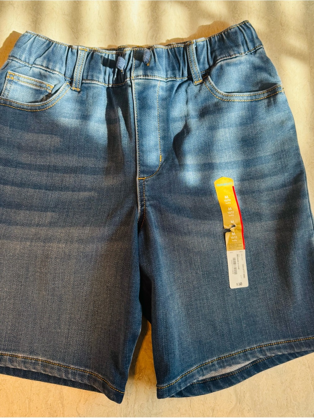 Kids Elastic-Waist Blue Denim Shorts